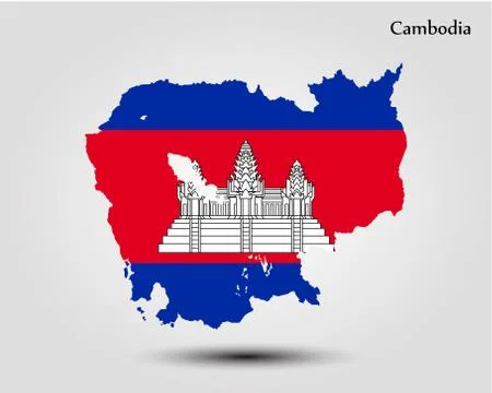 Map of Cambodia Stock Illustration