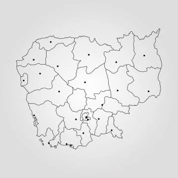 Map of Cambodia Stock Illustration