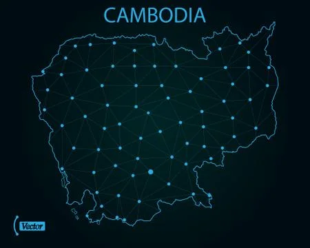 Map of Cambodia. Vector illustration. World map Stock Illustration