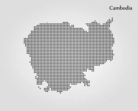 Map of Cambodia. Vector illustration. World map Illustrazione stock