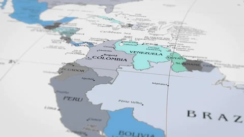 Map The camera rotating around colombia on the world map takes the focus. Stock Footage 299938278