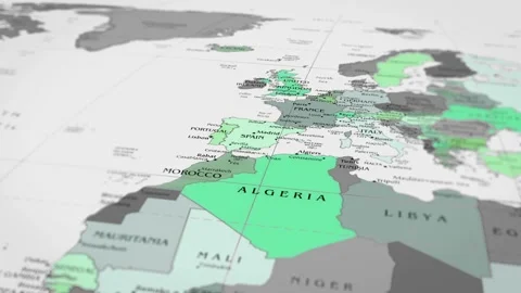 Map The camera rotating around France on the world map takes the focus. Stock Footage 299935727