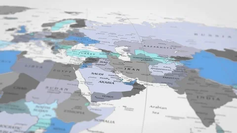 Map The camera rotating around Iran on the world map takes the focus. Stock Footage 299938982
