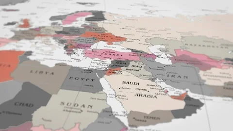 Map The camera rotating around israel on the world map takes the focus. Stock-Footage 299939158