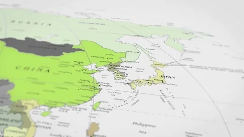 Map The camera rotating around Japan on the world map takes the focus. Stock Footage 299940874