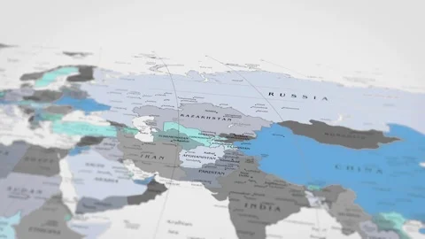 Map The camera rotating around Kazakhstan on the world map takes the focus. Stock Footage 299939996