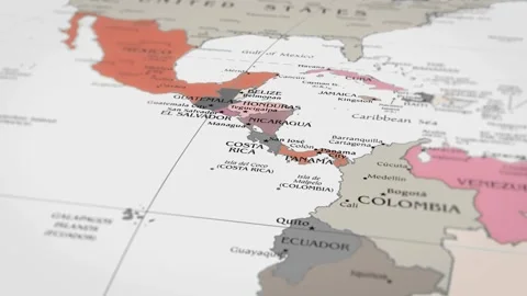 Map The camera rotating around Panama on the world map takes the focus. Stock Footage 299936719