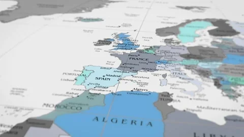 Map The camera rotating around Spain on the world map takes the focus. Stock Footage 297753453