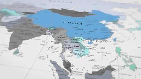 Map The camera rotating around Thailand on the world map takes the focus. Stock Footage 299939906