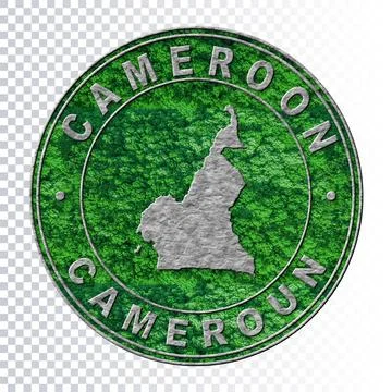 Map of Cameroon, Environment Concept, CO2 emission concept Illustrazione stock