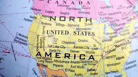Map of Canada and USA Stock Footage 329702403