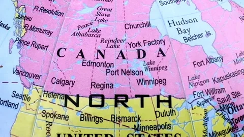 Map of Canada and USA Stock Footage 329721184