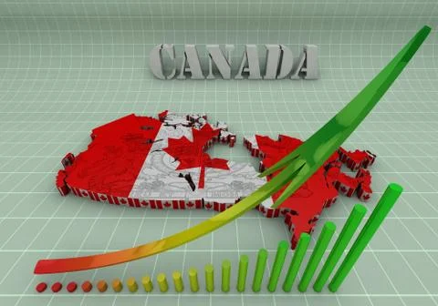 Map of canada with flag colors 스톡 일러스트