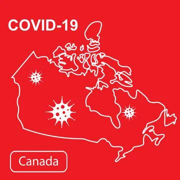 Map of Canada labeled Epidemic and Quarantine. Stock Illustration