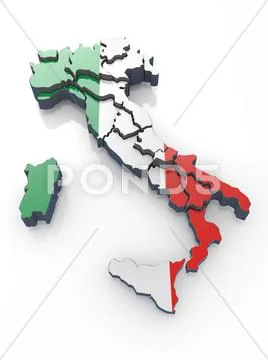 Map of canada in national flag colors. 3d Stock Illustrationen