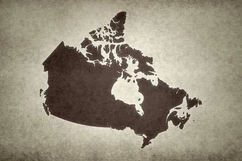 Map of Canada on a paper Stock Illustration