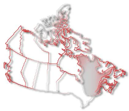 Map of Canada, Quebec highlighted Political map of Canada with the several... Stock Photos