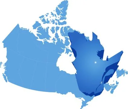 Map of Canada - Quebec province Stock Illustration