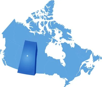 Map of Canada - Saskatchewan province Stock Illustration