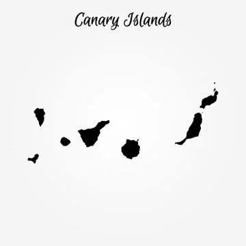 Map of the Canary Islands. Vector illustration. World map Stock Illustration