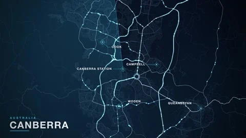 Map of Canberra Stock Footage 341058366