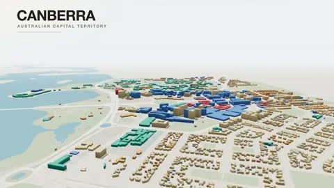 Map of Canberra Stock Footage 341329786