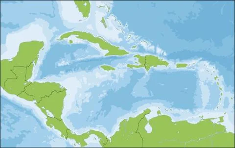 Map of Caribbean Stock Illustration