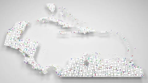 Map of Caribbean Islands Stock Footage 84039443