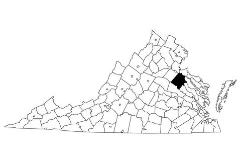 Map of Caroline County in Virginia state on white background. single County.. Stock Illustration