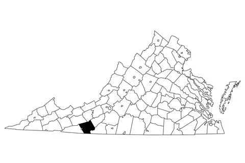 Map of Carroll County in Virginia state on white background. single County .. Stock Illustration