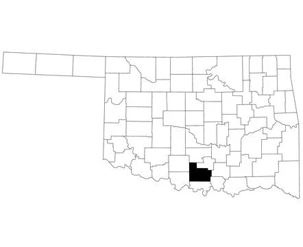 Map of Carter County in Oklahoma state on white background. single County m.. Stock Illustration
