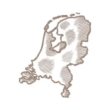 Map cartography of netherlands Stock Illustration
