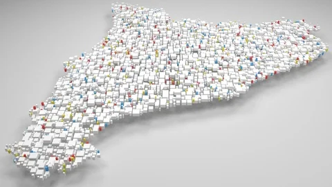 Map of Cataluna - Spain Stock Footage 94444926