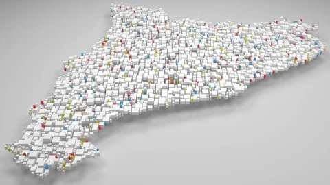 Map of Cataluna - Spain Stock Footage 94722486