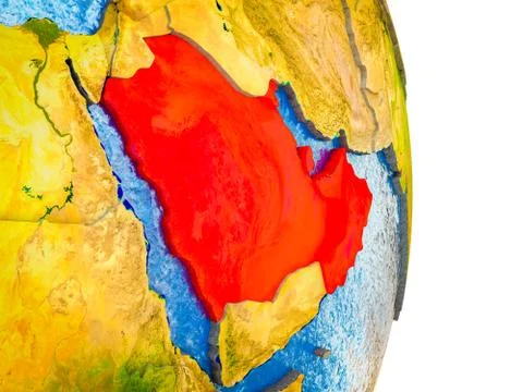 Map of CCASG countries on 3D Earth Illustrazione stock