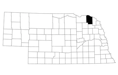 Map of cedar County in Nebraska state on white background. single County ma.. Stock Illustration