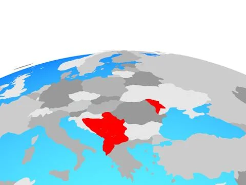 Map of CEFTA countries on globe Stock-Illustration