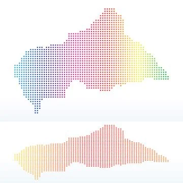 Map of Central African Republic with with Dot Pattern Stock Illustration