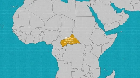 Map of Central African Republic Stock Footage 295285845