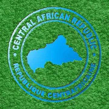 Map of Central African Republic, Forest with Water Map 스톡 일러스트