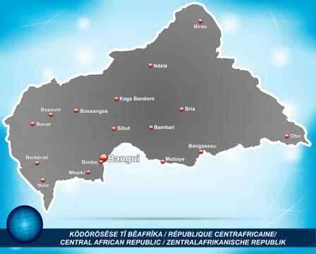 Map of central african republic Stock Illustration