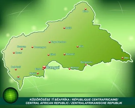 Map of central african republic Stock Illustration