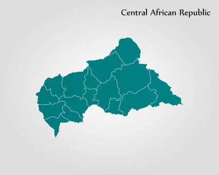 Map of Central African Republic Stock Illustration