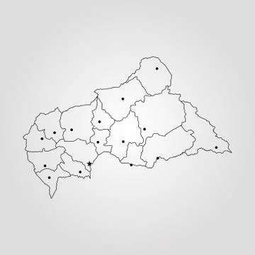 Map of Central African Republic Stock Illustration