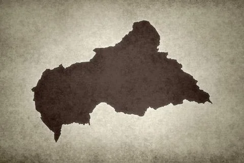 Map of the Central African Republic on a paper Stock Illustration