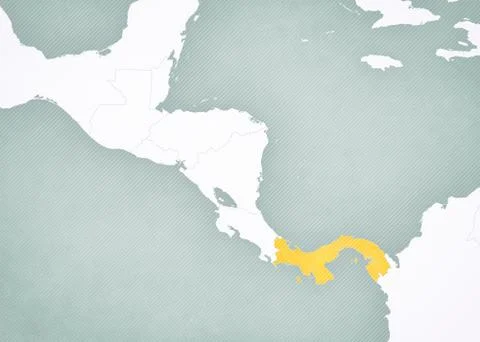 Map of Central America - Panama Illustrazione stock