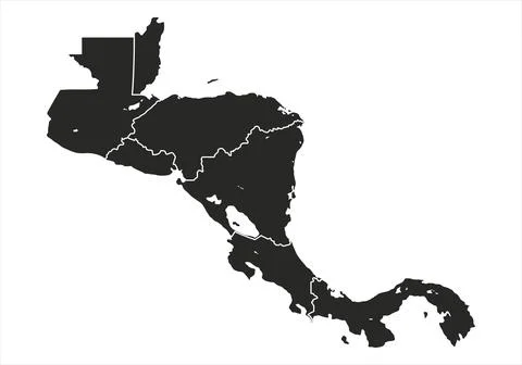 Map of Central America. Vector illustration. Stock Illustration