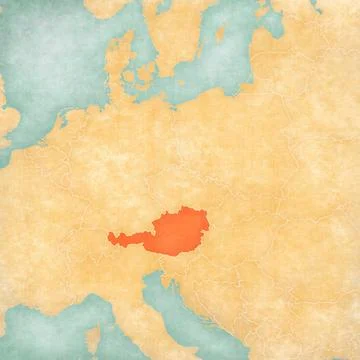 Map of Central Europe - Austria Stock Illustration