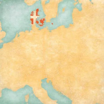 Map of Central Europe - Denmark Stock Illustration