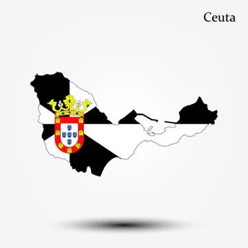 Map of Ceuta. Vector illustration. World map Stock Illustration